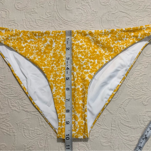 Full Tilt Tilly's Mustard Yellow Floral Cheeky Pull On Swim BOTTOMS ONLY - Picture 5 of 5